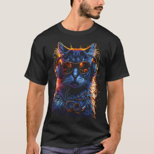Headphone Cat Dj Kitten Tech House Music Kitty T-Shirt