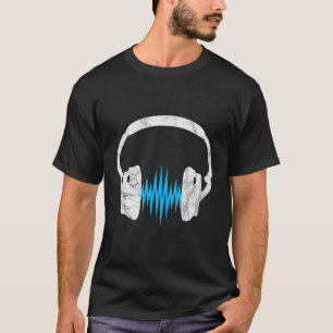 Headphone Musik Pulse Frequenz Sound Wave Musicia T-Shirt