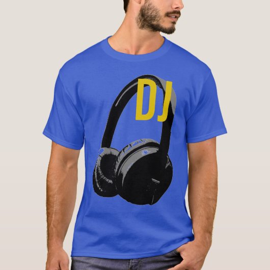 Headphone Pop Art DJ Disc Jockey Retro T-Shirt (Vorderseite)
