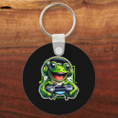 Headphone Video Game Frog Gaming  Schlüsselanhänger (Vorderseite)