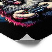 Headphone Video Game Keeshond Dog Gaming Poster (Ecke)