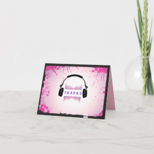 HEADPHONES Bar Bat Mitzvah Dankeschön Karte