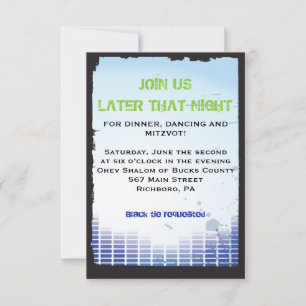 HEADPHONES Bar Bat Mitzvah Party Empfang Card Einladung