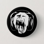 Headphones Monkey Music Lover Button (Vorderseite)