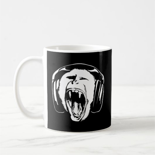 Headphones Monkey Music Lover Kaffeetasse (Links)