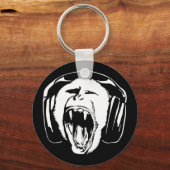 Headphones Monkey Music Lover Schlüsselanhänger (Vorderseite)