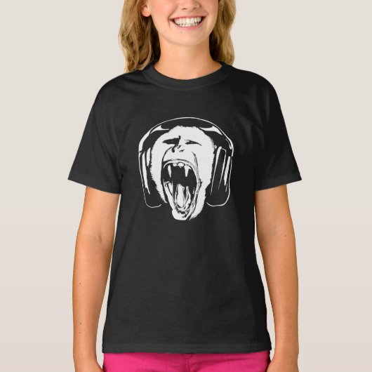 Headphones Monkey Music Lover T-Shirt (Vorderseite)