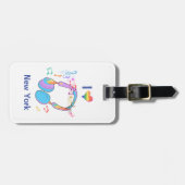 Headphones Music I Liebe New York Gepäckanhänger (Vorderseite horizontal)