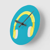 Headphones Runde Wanduhr (Winkel)