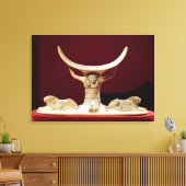 Headrest mit Shu, dem ägyptischen Gott der Luft Leinwanddruck (Insitu (Wohnzimmer))