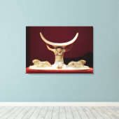 Headrest mit Shu, dem ägyptischen Gott der Luft Leinwanddruck (Insitu (Holzboden))