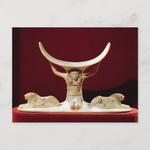 Headrest mit Shu, dem ägyptischen Gott der Luft Postkarte