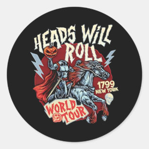 Heads Will Roll World Tour 1799 New York Halloween Runder Aufkleber