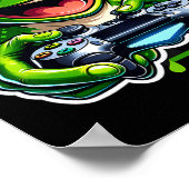 Headset Videospiel Frosch Gaming Poster (Ecke)