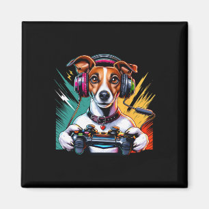 Headset Videospiel Jack-Russell-Terrier Hund Gamer Magnet
