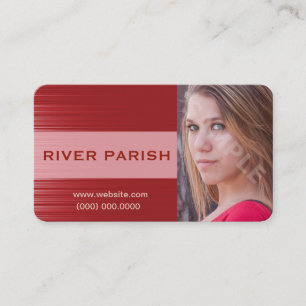 Headshot Business Card Red Visitenkarte