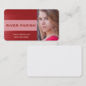 Headshot Business Card Red Visitenkarte (Vorne/Hinten)