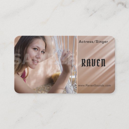 Headshot Business Cards - Actor Headshot Card Visitenkarte (Vorderseite)