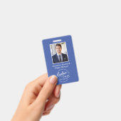 Headshot Custom Corporate Logo Mitarbeiter Blau Ausweis (Handheld)
