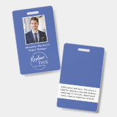 Headshot Custom Corporate Logo Mitarbeiter Blau Ausweis (Vorder- & Rückseite)