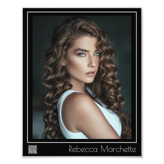 Headshot des Borderline-Akteurs 8x10 | QR-Code Fotodruck (Vorne)