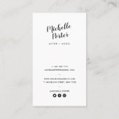 Headshot-Foto der Schauspielmodelle Modernes Rosa Visitenkarte (Rückseite)