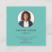 Headshot Foto QR CODE oder Logo Beruflich AQUAMARI Quadratische Visitenkarte (Vorderseite)