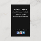 Headshot für Vocalistsongwriter-Sänger-Foto Visitenkarte (Rückseite)