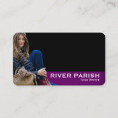 Headshot-Geschäfts-Karte lila Visitenkarte (Vorderseite)