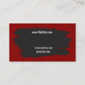 Headshot Paint Brush Theme für Künstler oder Schau Visitenkarte (Rückseite)