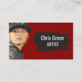 Headshot Paint Brush Theme für Künstler oder Schau Visitenkarte (Vorderseite)