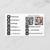 Headshot qr Code und Sozialmediumikonen Visitenkarte (Vorderseite)