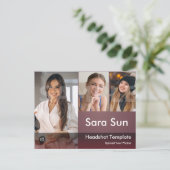 Headshot-Schauspieler und Modell 2-seitig Comp Postkarte (Stehend Vorderseite)