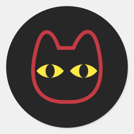 Headshot-Sticker der Black Cat Runder Aufkleber (Vorderseite)