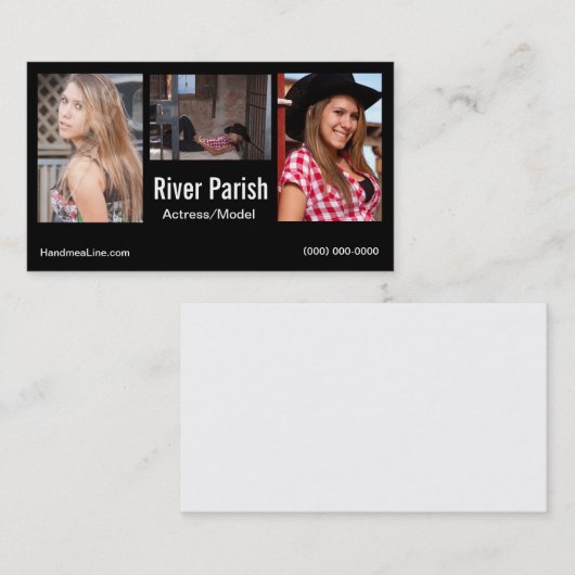 Headshot-Visitenkarte-Modelle oder Schauspieler Visitenkarte (Vorne/Hinten)