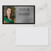 Headshot-Visitenkarte-Schwarzes/Grau Visitenkarte (Vorne/Hinten)