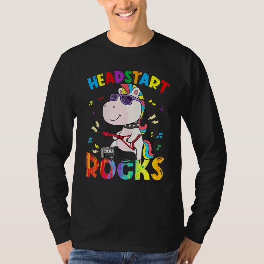 Headstart Rocks Unicorn Kids Boys Girls Back To Sc T-Shirt (Vorderseite)