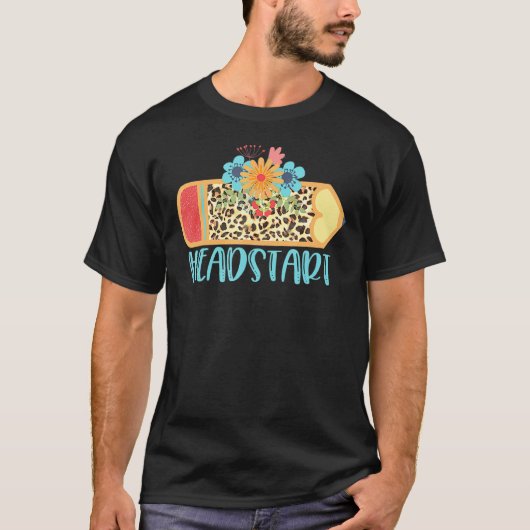 Headstart Stift Leopard Cheetah Print Teach Liebe T-Shirt (Vorderseite)