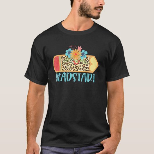 Headstart Stift Leopard Cheetah Print Teach Liebe T-Shirt (Vorderseite)