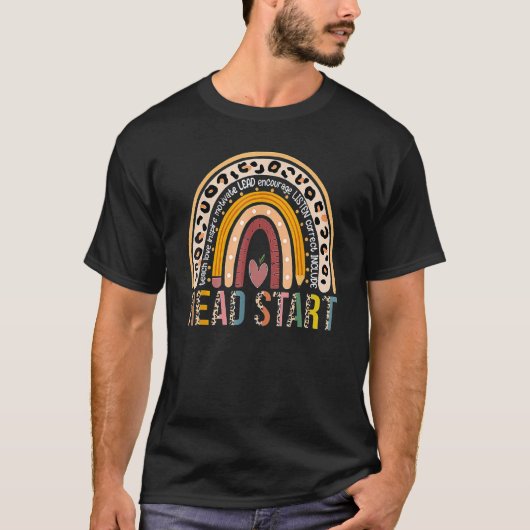 Headstart Teacher Rainbow Early Childhood 100 Days T-Shirt (Vorderseite)
