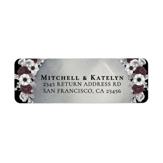 Headstone Floral Dark Gothic Wedding Address (Vorne)