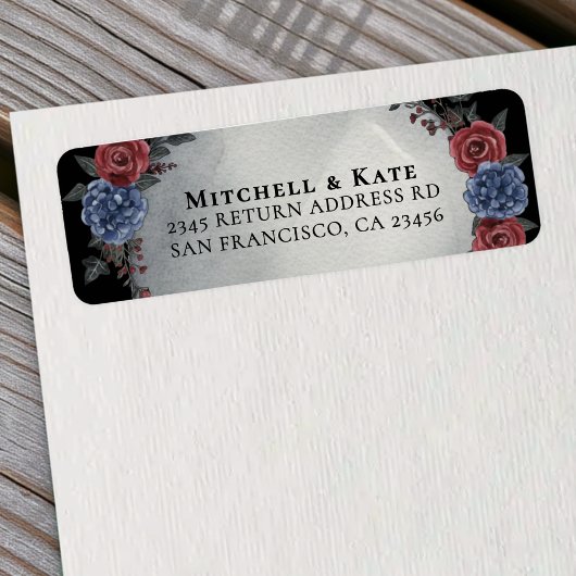 Headstone Floral Dark Gothic Wedding Address