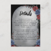 Headstone Floral Gothic Wedding Details Begleitkarte (Vorderseite)