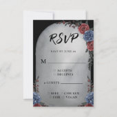 Headstone Floral Gothic Wedding RSVP Karte (Vorderseite)