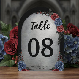 Headstone Floral Gothic Wedding Table Number Einladung
