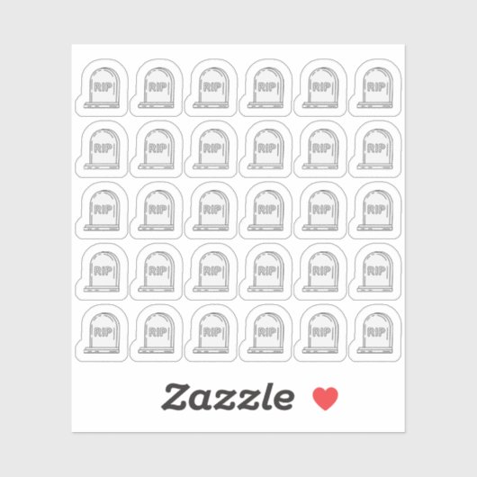 Headstone Grabstein Bujo Planer Aufkleber (Blatt)