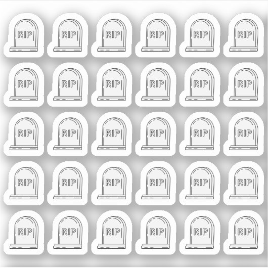 Headstone Grabstein Bujo Planer Aufkleber (Vorderseite)