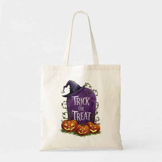Headstone & Jack-o''Lanterns Trick oder Treat Bag Tragetasche (Vorne)