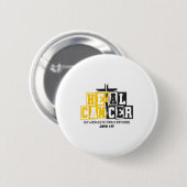Heal Cancer Childhood Cancer Awareness God Christi Button (Vorne & Hinten)