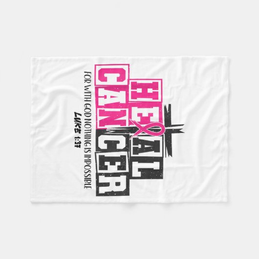 Heal Cancer Christian Believe God Breast Cancer Aw Fleecedecke (Vorderseite (Horizontal))
